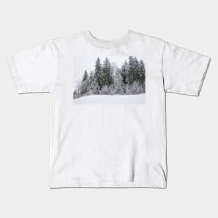 The Majestic Snow Covered Trees Kids T-Shirt